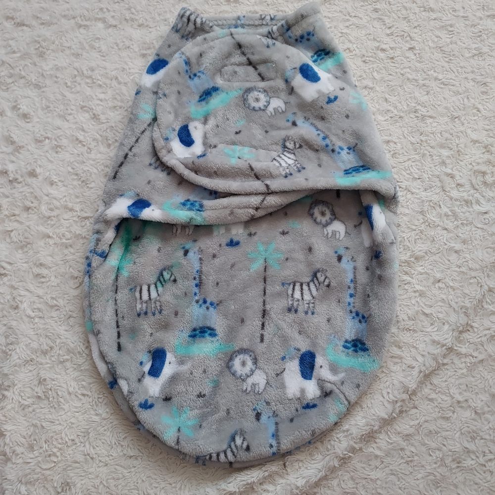 Gray Wild Animal Print Cozy Soft Baby Swaddle Blanket Fall Cool Weather